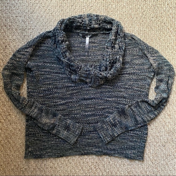 KENSIE Blue Gray Knitted Light Sweater Cowl Neck - Picture 1 of 5